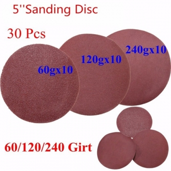 30pcs 60-240 Sandpapier Schleifscheiben 125mm Schleifpapier Sand Schleifpapier
