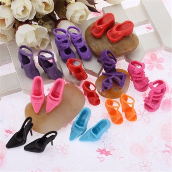 10 paar Fashion Dolls Heels Schuhe Sandalen für Barbie Puppe Spielzeug
