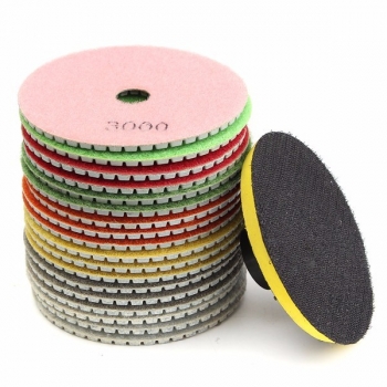 19pcs 4 Zoll 30-3000 Korn-Diamant-Polierauflagen mit M16 Gegenstück