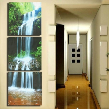 3 Cascade Large Waterfall Gerahmter Druck Gemälde Malerei Leinwand Wand Kunst Bild Home Decorate Wohnzimmer