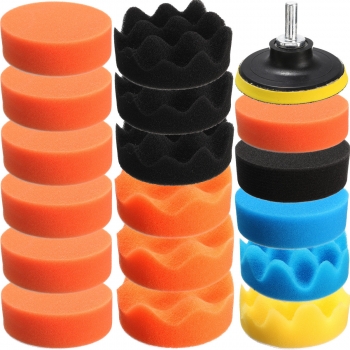 Drillpro 19PCS 80mm flache Schwamm Buff Polieren Pad Polieren Pad Kit Set