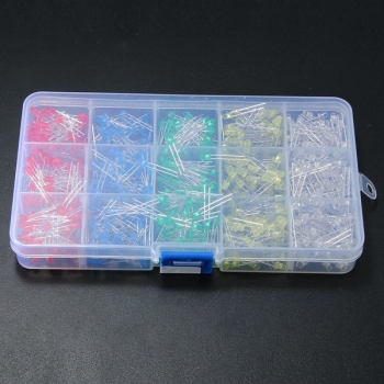 750 PC 3mm LED Diode Gelb Rot Blau Grün Weiß Sortiment Licht DIY Kit