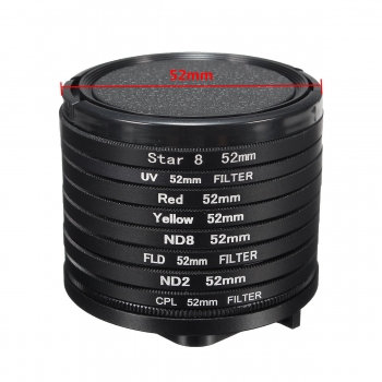 11 in 1 52mm UV CPL ND Filter mit Adapter Objektivdeckel Sechskantschlüssel für Gopro Hero 5
