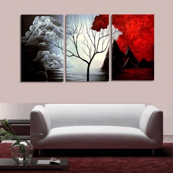 3 PCS Baum moderne abstrakte Landschaft Leinwand Gemälde Druck Bild Home Kunst kein Rahmen