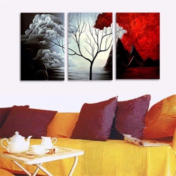 3 PCS Baum moderne abstrakte Landschaft Leinwand Gemälde Druck Bild Home Kunst kein Rahmen