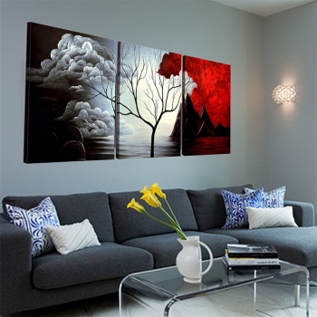 3 PCS Baum moderne abstrakte Landschaft Leinwand Gemälde Druck Bild Home Kunst kein Rahmen