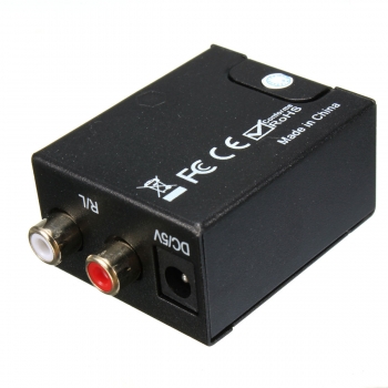 5V DC Digital Optischer Toslink oder SPDIF Koaxial zum analogen L / R RCA Audioadapter Convetor