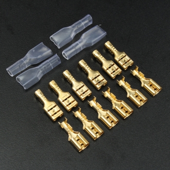 100pcs kupferne 4.8mm weibliche Spaten-Crimp-Anschlüsse 22 ~ 16AWG