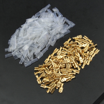 100pcs kupferne 4.8mm weibliche Spaten-Crimp-Anschlüsse 22 ~ 16AWG