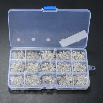 750Pcs 3mm Dioden LED hellgelb rotes blaues grünes weißes Sortiment DIY Installationssatz