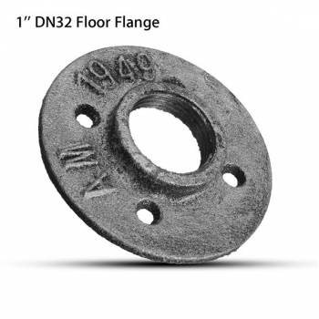 1 Zoll DN32 Industrie-Stil Silber Gusseisen Stahlrohr Rohr Boden Flansch