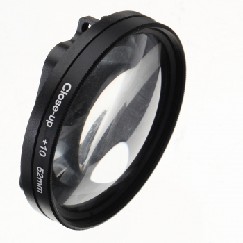 Aluminiumlegierung Glas Schwarz 52mm Close Up 10 Mal Objektiv Filter Für Gopro Hero 5