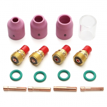 16Pcs Schweißen Keramik Düse Gas Linse Glas Cup Kit für WIG WP-9/20/25 Serie