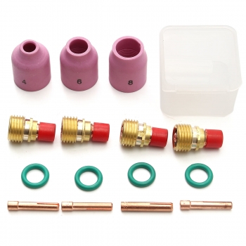 16Pcs Schweißen Keramik Düse Gas Linse Glas Cup Kit für WIG WP-9/20/25 Serie
