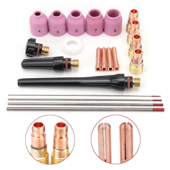 21Pcs WIG-Schweißbrenner Stubby Gas-Objektiv-Kit WT20 für Tig WP-17/18/26 Serie