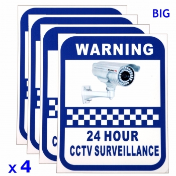 4xCCTV Kamera Warnung Aufkleber Surveillance Vinyl Aufkleber Video Sicherheit Zeichen Neu