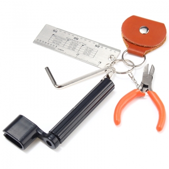 5 In 1 Gitarrenwerkzeuge Set String Zange Peg Abzieher Pick Bag Sechskantschlüssel String Action Lineal