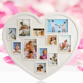 11 Bilder Herzform Familienfoto Rahmenhalter Wand hängende Bilddekoration