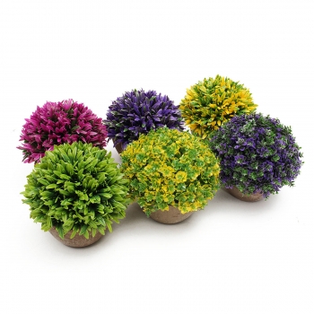 Bunte künstliche Topiary Baum Ball Pflanzen Pot Garten Büro Home Indoor Dekor Blume