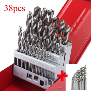 38pcs 1-13mm HSS-Spiralbohrer-Satz mit Fall