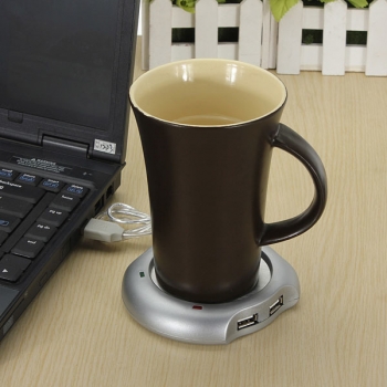 4 USB Hub + Kaffee Tee Getränke Schalen Becher Wärmer Heizung