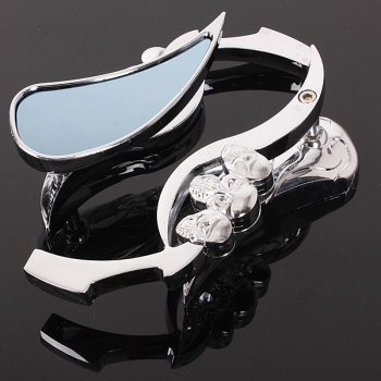 Silber Motorrad Spiegel Teardrop Schädel Blade Design c