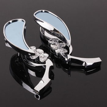 Silber Motorrad Spiegel Teardrop Schädel Blade Design c
