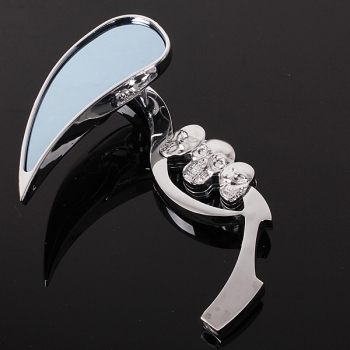 Silber Motorrad Spiegel Teardrop Schädel Blade Design c