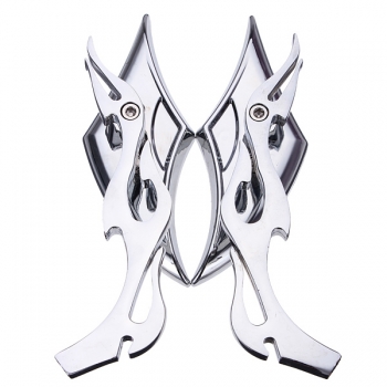 Universal Motorrad 10mm 8mm chrome Blade Flamme Spiegel