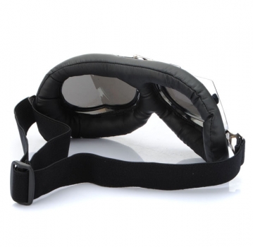 Universal Motorrad Roller Goggle Silber Objektiv 