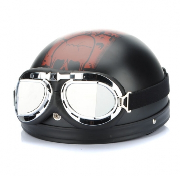 Universal Motorrad Roller Goggle Silber Objektiv 