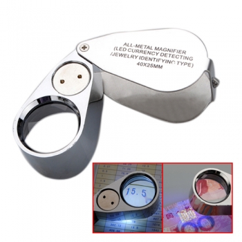 Neue 40x Metall Juwelier LED Mikroskop Vergrößerungsglas Lupe uv