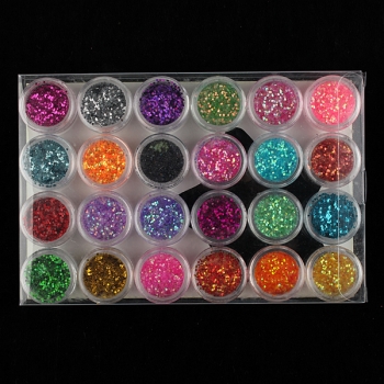 Diamant Funkeln Puder slice Nagelspitze Dekoration Kunst 24 Farben