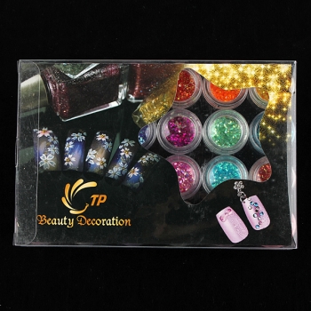 Diamant Funkeln Puder slice Nagelspitze Dekoration Kunst 24 Farben