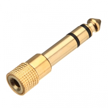 1/4 Zoll 6.5mm Buchse auf 1/8 3.5mm Gold überzogener Adapter Sockel 