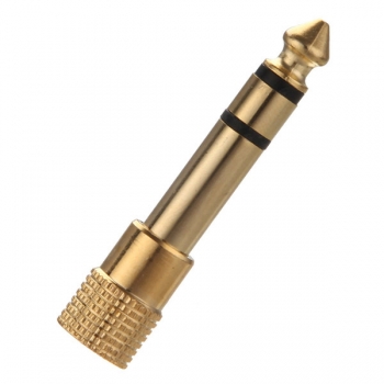 1/4 Zoll 6.5mm Buchse auf 1/8 3.5mm Gold überzogener Adapter Sockel 