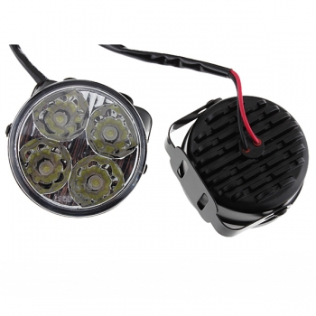 Ein Paar 4w DC 12v 4 LED runde weiße Autotageszeit laufendes Licht