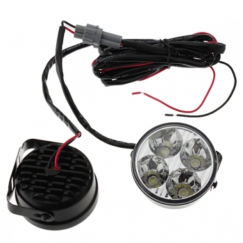 Ein Paar 4w DC 12v 4 LED runde weiße Autotageszeit laufendes Licht