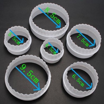 6PCS runde Form Kuchen, der Plätzchen Scherblöcke Formen