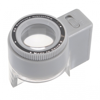 8X LED Brennweite einstellbare Lese Taschen Skala Vergrößerungsglas