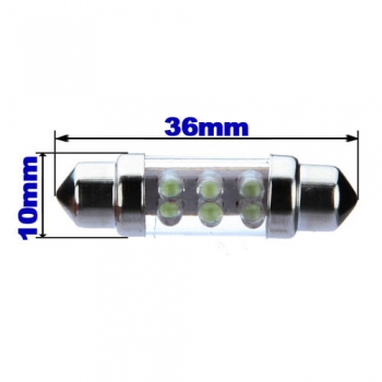 36mm 6SMD DC 12V Weiß Auto Girlande Innenhaube Glühlampe Lampre