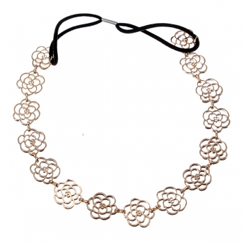 Schöne Exquisite aushöhlen Rosen Blume Hairband Stirnband Headhoop