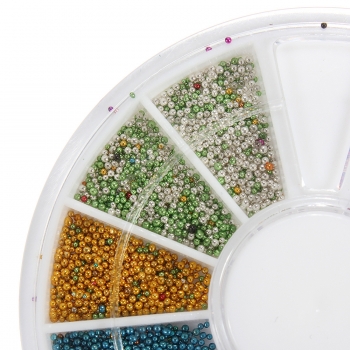 Mini Maniküre Caviar Nails Art Tips Metall Micro Kugel Korn Disc