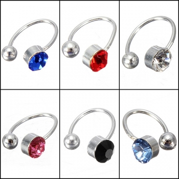 2pcs Kein Piercing Kristallrhinestone Nasen Lippenring Stulpe Klipp Ohrring