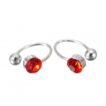 2pcs Kein Piercing Kristallrhinestone Nasen Lippenring Stulpe Klipp Ohrring