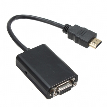 Hochauflösender Multimedia-Schnittstellen-Mann zum VGA-Buchsen-Konverter mit 2.5mm Audiobuchse