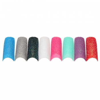 100pcs Stunning Glitter Scheibe Falsch Französisch Acrylnagel Spitzen