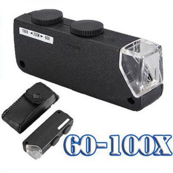 60X-100X Tragbare beleuchtete Mikroskop-Vergrößerungsglas
