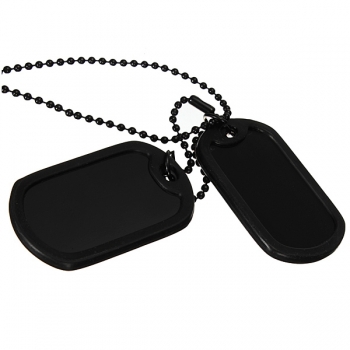 Herren Schwarz Militärarmee 2 Dog Tags Ketten hängende Halskette N045