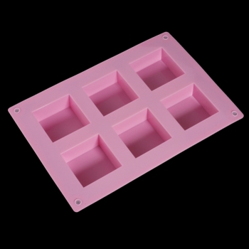 Silikon-6-Cavity-Platz Schokolade Gelee-Eis-Würfel-Kuchen-Form-Form